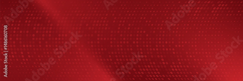 Red diagonal geometric shape with halftone. Modern fiber textured vector.