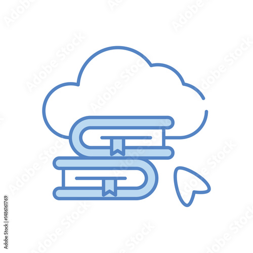 Cloud Library icon vector stock illustration
