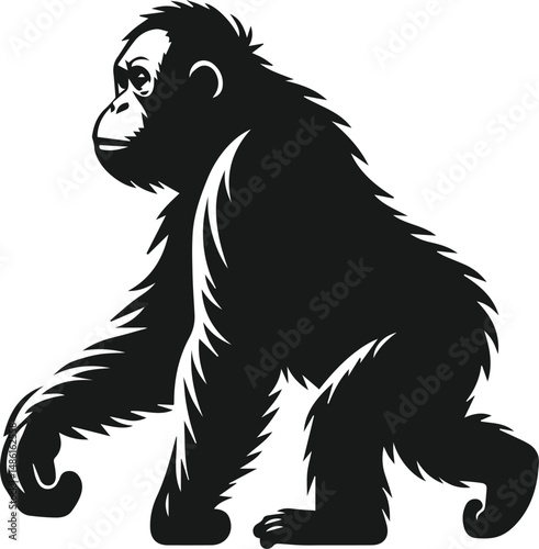 orangutan vector wild animal silhouette