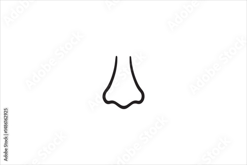 nose silhouette with a simple, understated design set against a white background