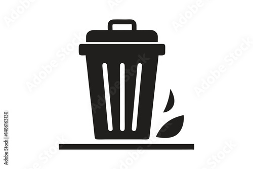 trash cans illustration. Isolated on a white background. Vector illustration in flat style.