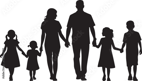 Family shiluette icon vector on transparent white background.