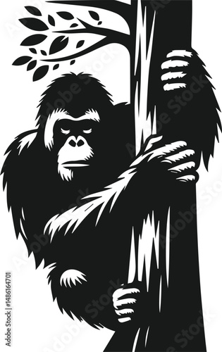 orangutan vector wild animal silhouette