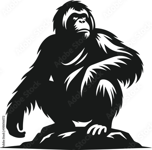 orangutan vector wild animal silhouette