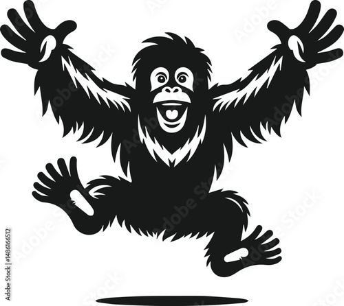 orangutan vector wild animal silhouette