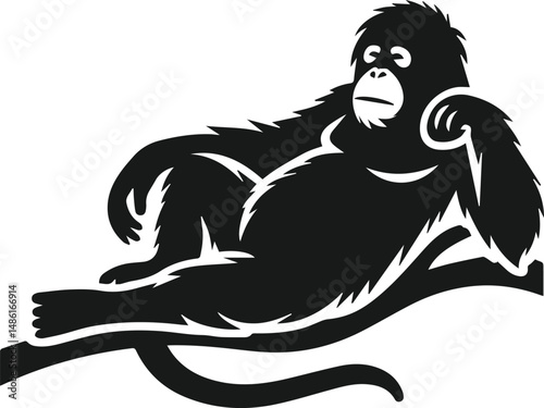 orangutan vector wild animal silhouette