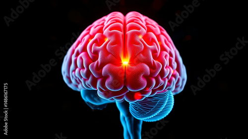 Meningioma. Brain tumors vector. Brain cancer. Human brain structure.