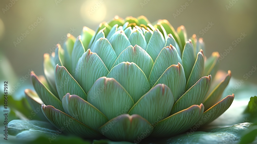 Fototapeta premium Close-up macro photography of fresh artichoke with perfect texture high resolution photo