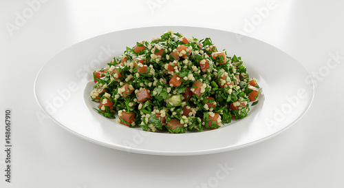 Tabbouleh delight on white plate