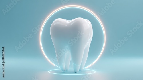 Healthy tooth highlighted
