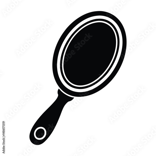 Handheld Mirror Icon Vector Illustration, Isolated on White Background