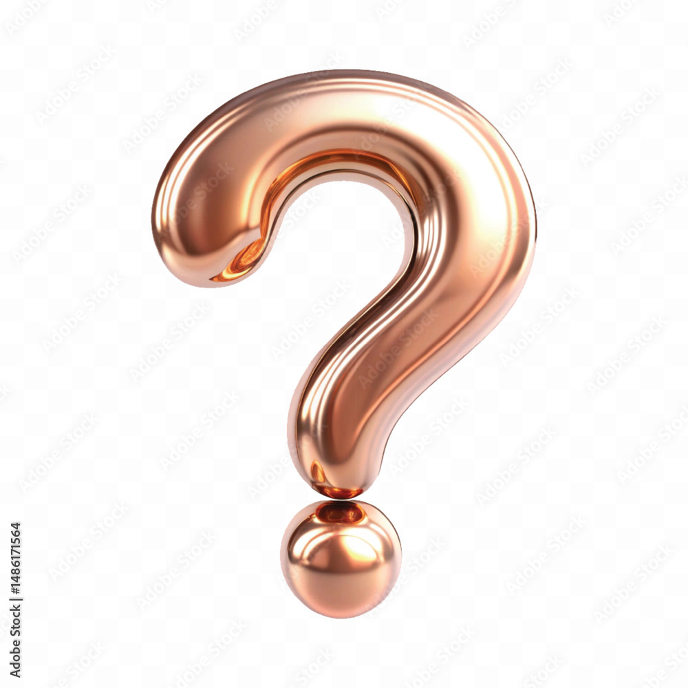 Naklejka premium abstract 3d question mark sign in different gold colour style isolated on white background