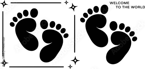 Tiny baby feet welcome to the world announcement