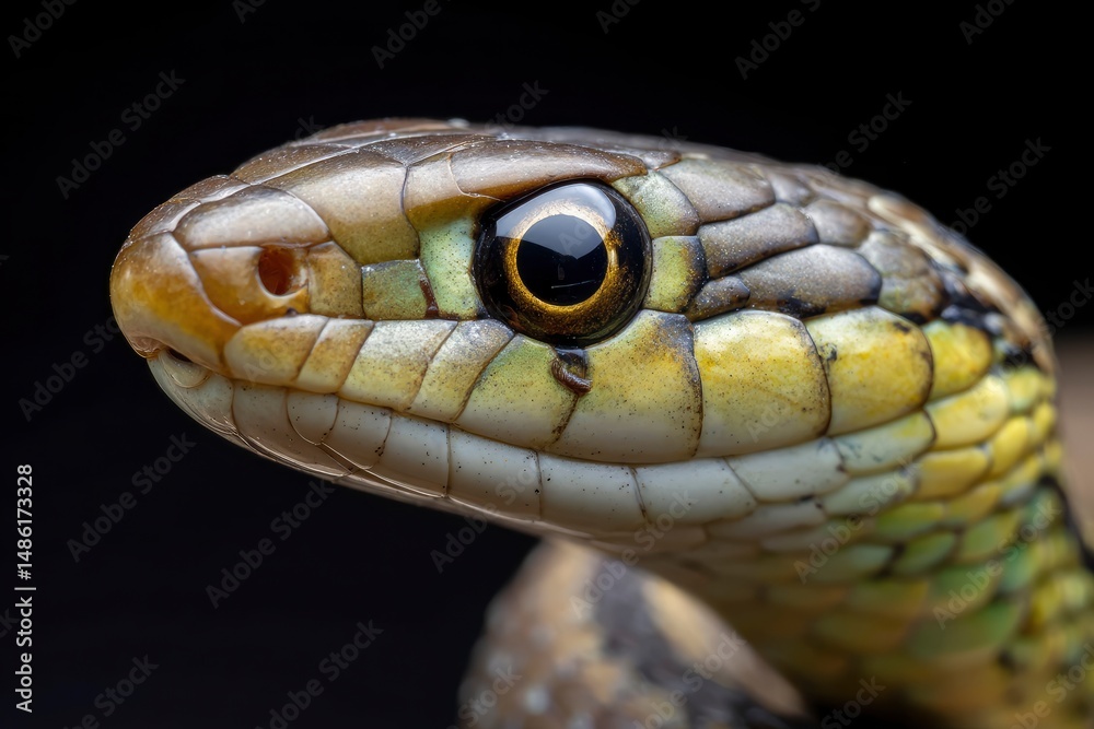 Obraz premium Snake Head Closeup Reptile Scale Pattern Detail