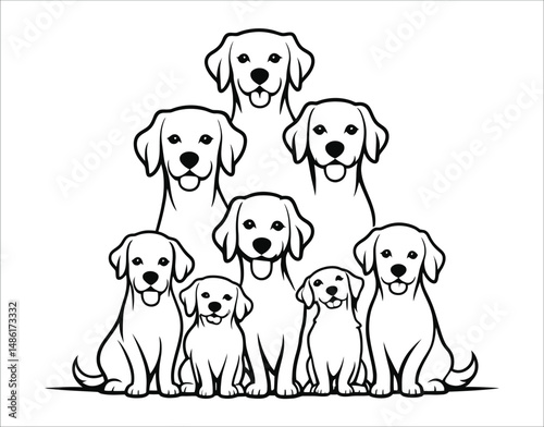Solid Black Golden Retriever Silhouettes
