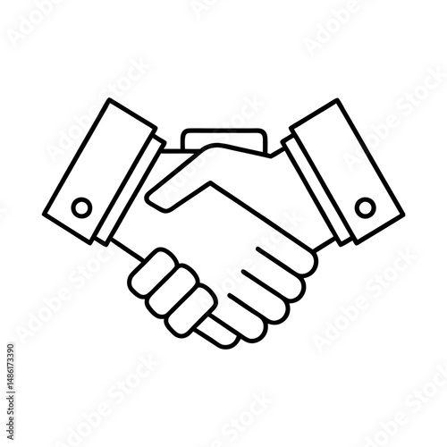 business agreement handshake line art icon silhouette vector