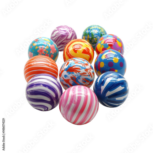 Colorful Marbled Balls Group Shot