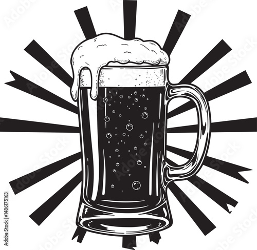  Beer Glass and Mugs Collection Silhouettes White Color Background