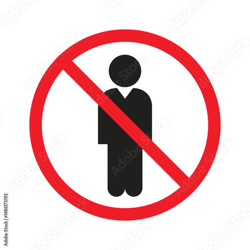 No entry icon. Restricted area authorized personnel only sign. Isolated sign of do not enter sign, no trespassing, authorized personnel only, prohibit people from passing sign. glyph icon.