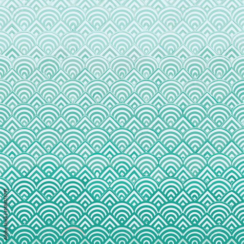 Abstract seamless background with multicolored curved wave lines in a geometric layout.