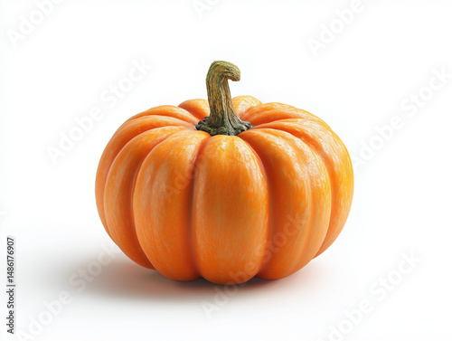 Wallpaper Mural Pumpkin isolated on a white background, no shadow, clear edges and texture, high-resolution photography, stock photo, professional color grading, soft shadows, clean sharp focus, low contrast. Torontodigital.ca