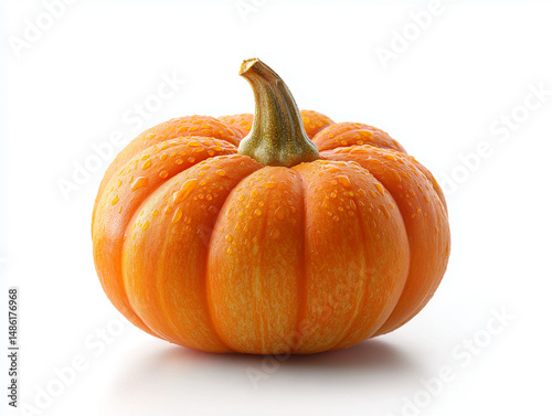 Wallpaper Mural Pumpkin isolated on a white background, no shadow, clear edges and texture, high-resolution photography, stock photo, professional color grading, soft shadows, clean sharp focus, low contrast. Torontodigital.ca