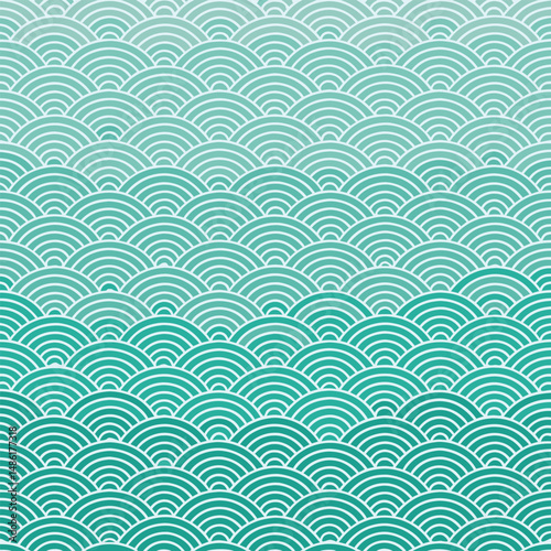 Vibrant seamless vector pattern with curvy waves and abstract geometric elements.