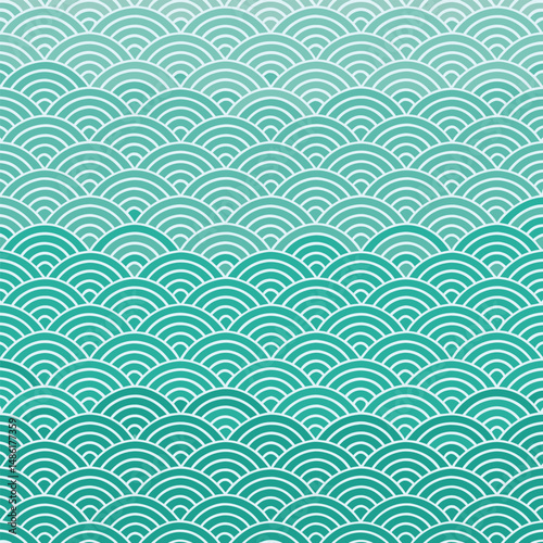 Color-rich geometric pattern with elegant wave-like curves. Seamless vector layout.