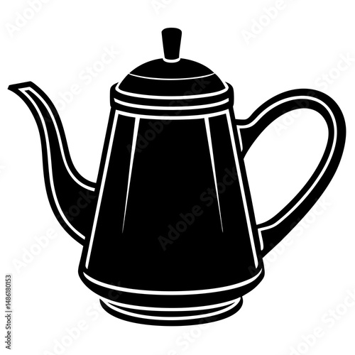 tea kettle vector icon white background