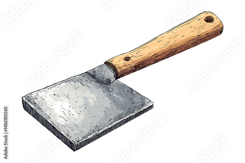 Hand-drawn scraper isolated on transparent background
