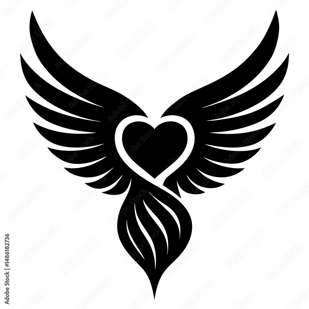 Obraz premium heart with wings