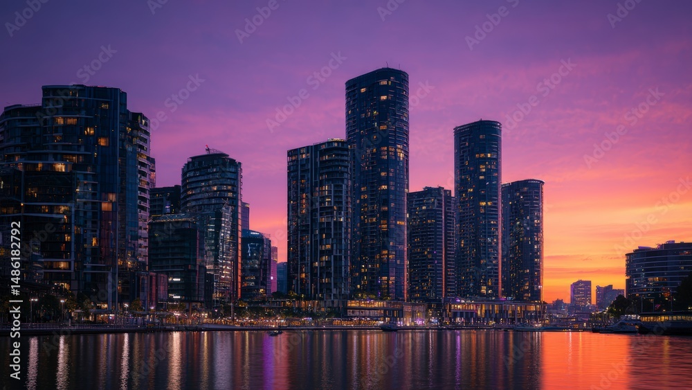 Fototapeta premium Serenity in the Evening Skyline