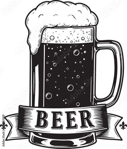 Beer Glass and Mugs Collection Silhouettes White Color Background
