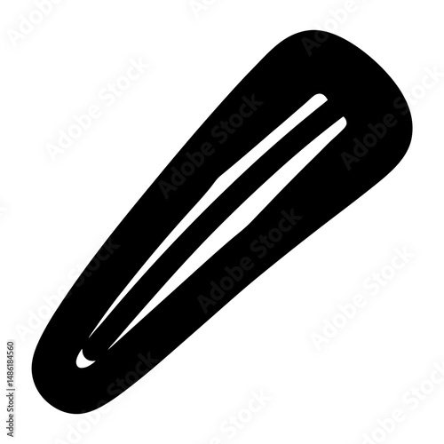 Black Silhouette of a Hair Clip, a Simple and Elegant Accessory