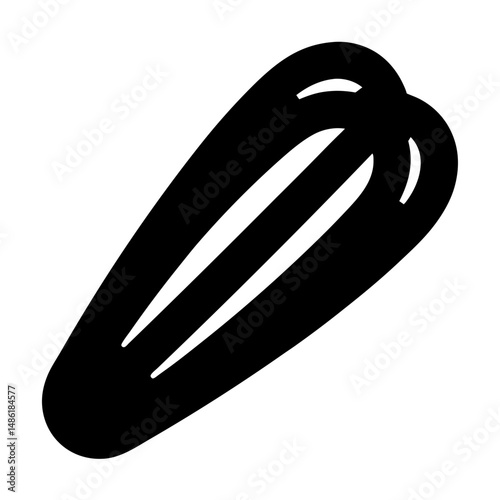 Stylized Black Pepper Icon with Three Distinct Chambers and Simple Design