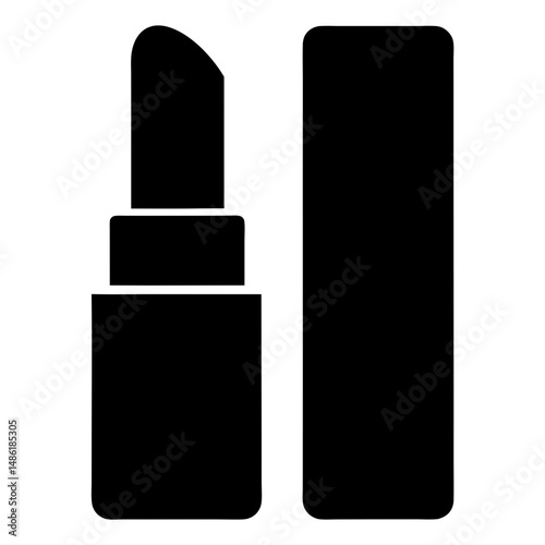 Elegant minimalist lipstick with a separate rectangular case in black color