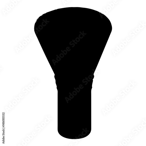 Black silhouette of a makeup brush on white background for beauty tools
