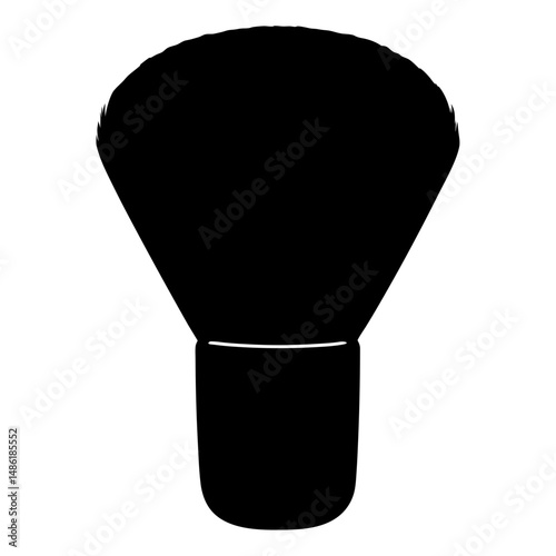 Silhouette image showcasing a fluffy powder makeup brush for cosmetic application