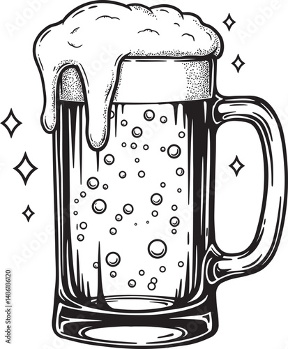  Beer Glass and Mugs Collection Silhouettes White Color Background
