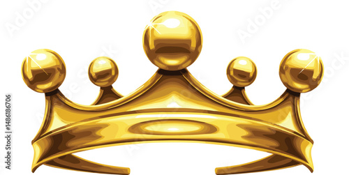 Shiny Golden Crown vector illustration set – 3D realistic royal crowns with sparkles on black background for Luxury, Power, and Royalty design