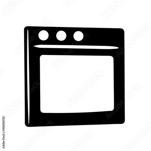 Simplified vector drawing of a kitchen oven with three circular dials