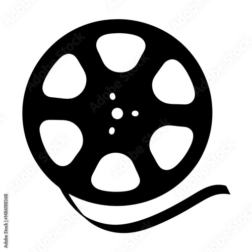 A classic black and white film reel to represent cinematic art forms