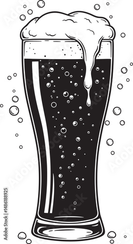  Beer Glass and Mugs Collection Silhouettes White Color Background