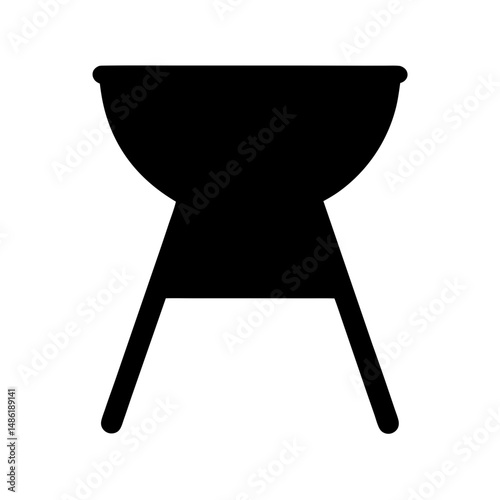 Black silhouette illustration of a barbecue grill for outdoor cooking