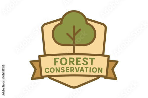 Forest conservation emblem symbolizing commitment to preserving nature and promoting environmental awareness during green initiatives