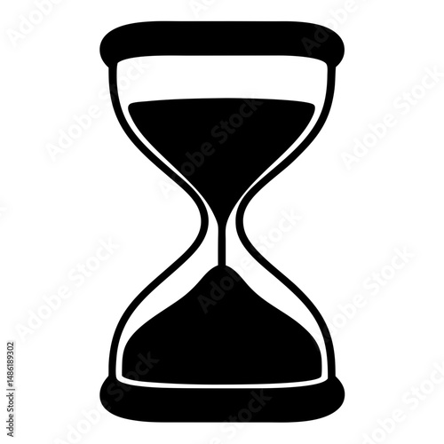 Stylized hourglass silhouette illustrating the concept of time passing and deadlines