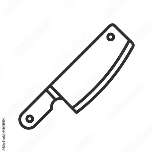 butcher knife editable stroke outline icon silhouette vector