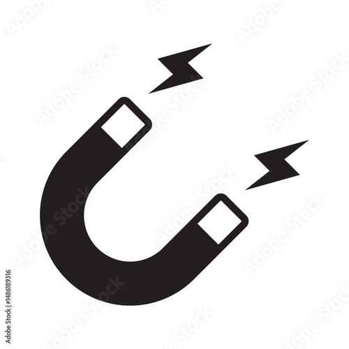 Magnet icon. Magnet black icon.