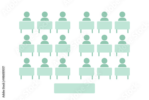 Classroom filled with students sitting at desks during a learning session in a modern educational environment