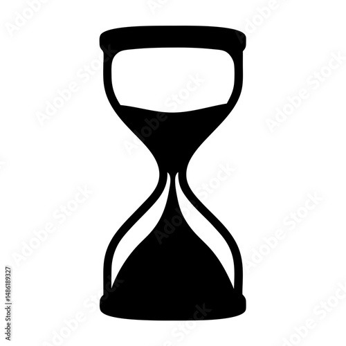 Stylized hourglass silhouette illustrating the concept of time passing and deadlines